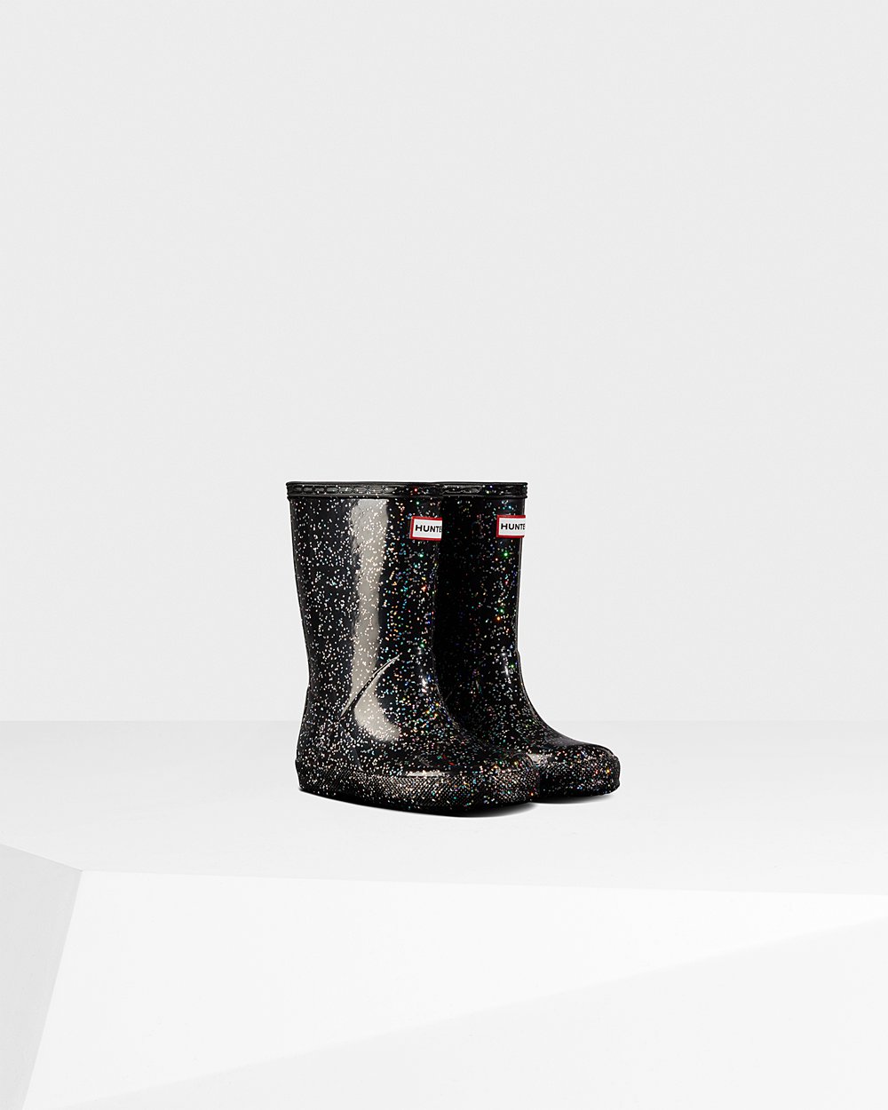 Bottes de Pluie Hunter Original First Giant Glitter Enfant Noir YFSALPG-39